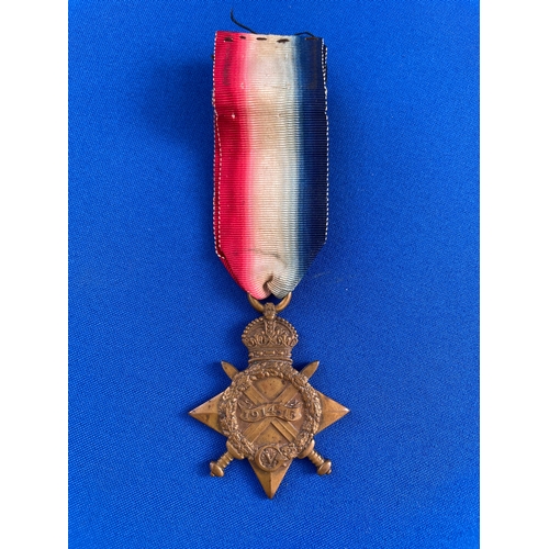 79 - WW1 World War 1 Service Medal. 1914 /15 Star Awarded To Acting Lance Corporal J.T. Watkins of The Se... 