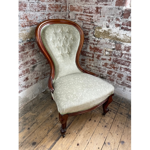 513 - Solid Victorian Ballon Back Occasional Chair