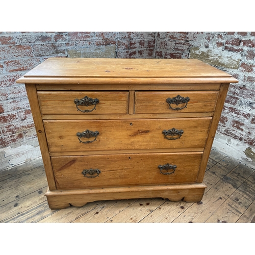 520 - Antique Pine Two Over Two Chest Of Drawers