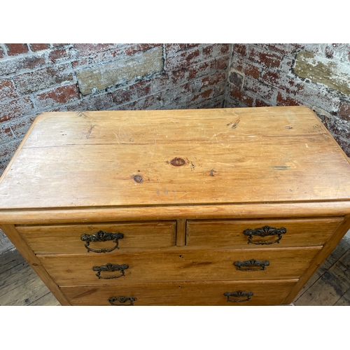 520 - Antique Pine Two Over Two Chest Of Drawers