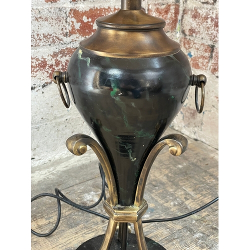 496 - Vintage Metal URN Shape Metal Lamp With Marble Effect Design.