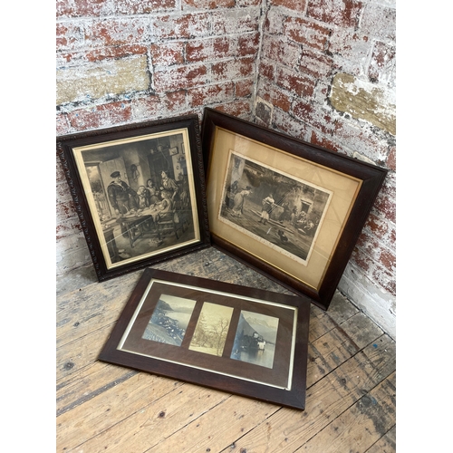 369 - Three Wooden Framed Vintage & Antique Prints & Photographs.