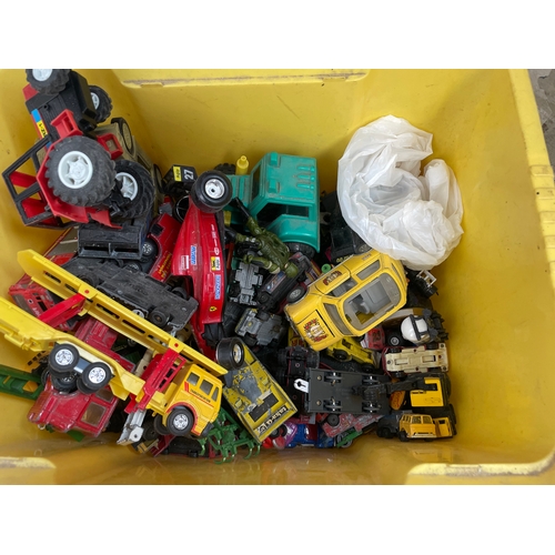 333 - Box Of Play Worn Die Cast Cars & Three Vintage Children's Books.