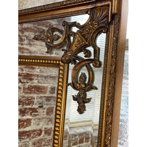 512A - Large 6ft x 3ft Gilt Framed Bevelled Edge Mirror