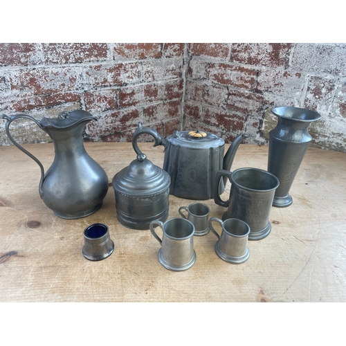 363 - Group Of Quality Antique & Vintage Pewter Items