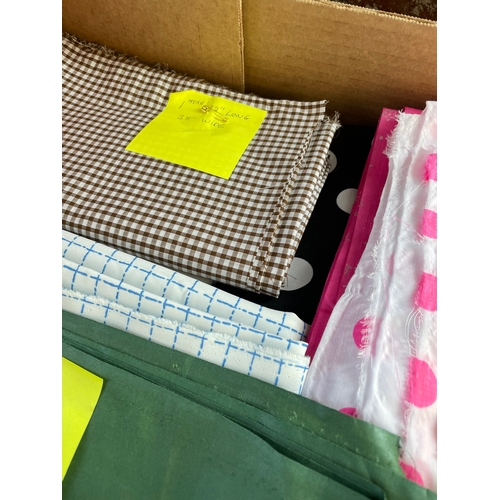 466 - Assorted Beautioful Cotton Material. Most Are Good Lengths, All Have Sizes Pinned On.