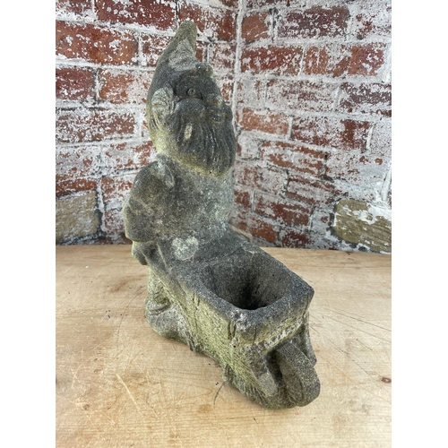 449 - Garden Gnome Pushing Wheelbarrow
