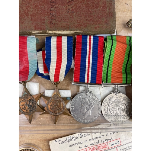 435 - WW2 World War Two Service Medals & service Book. 2020 Gibralter Crown.