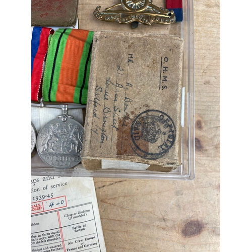 435 - WW2 World War Two Service Medals & service Book. 2020 Gibralter Crown.