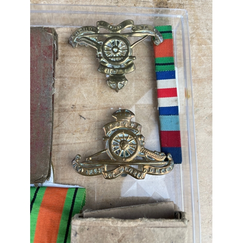 435 - WW2 World War Two Service Medals & service Book. 2020 Gibralter Crown.