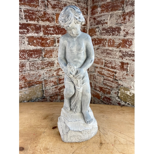 438 - Resin Cherub Garden Ornament