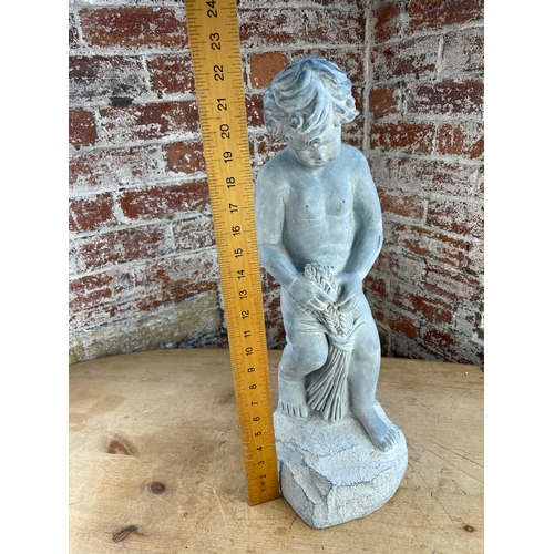438 - Resin Cherub Garden Ornament