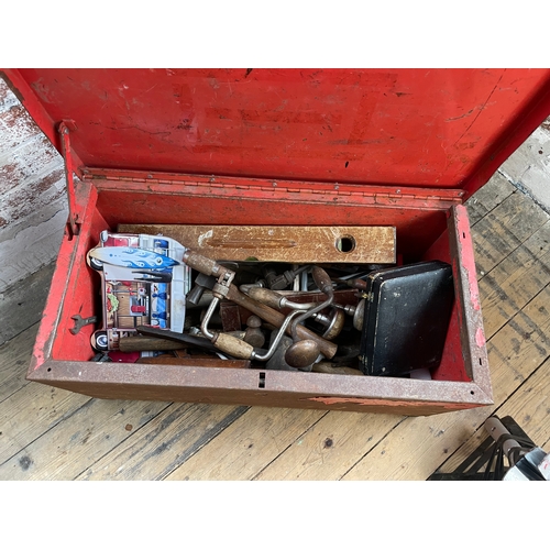 444 - Large Metal Tool Chest & Contents