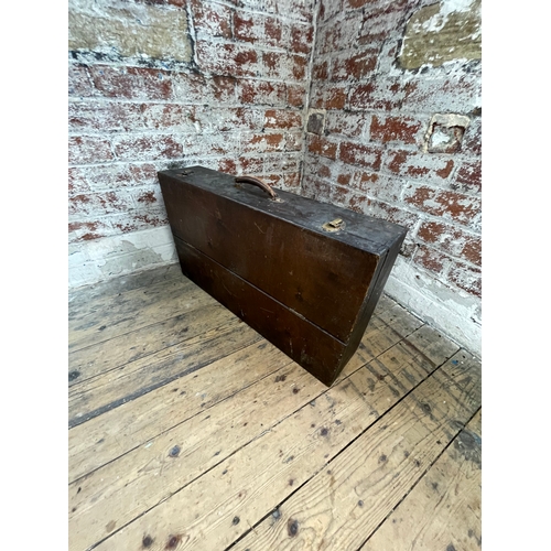 445 - Vintage Wooden Tool Chest & Contents