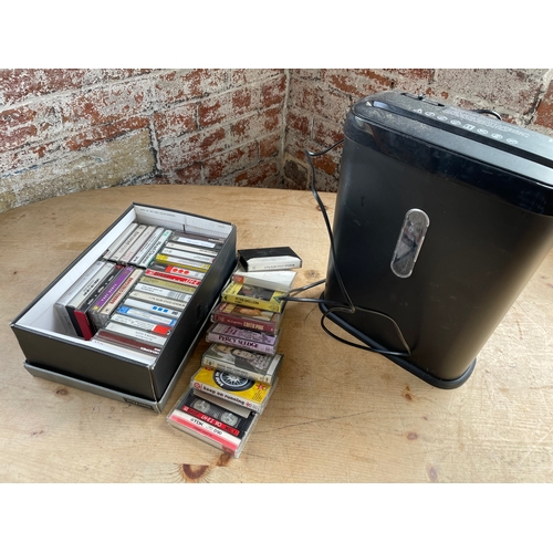 451 - Paper Shredder & Box Of Cassette Tapes
