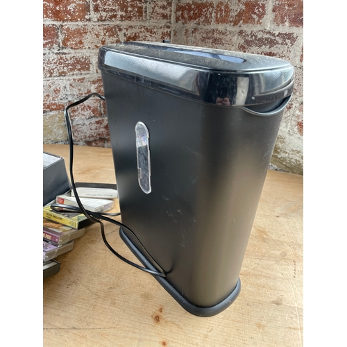 451 - Paper Shredder & Box Of Cassette Tapes