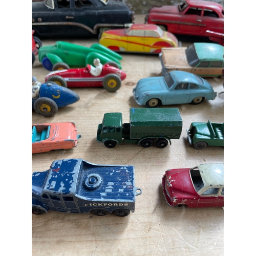 31 - Collection Of Toy Cars. Japanese Tin Plate, Dinky & Lesney etc.