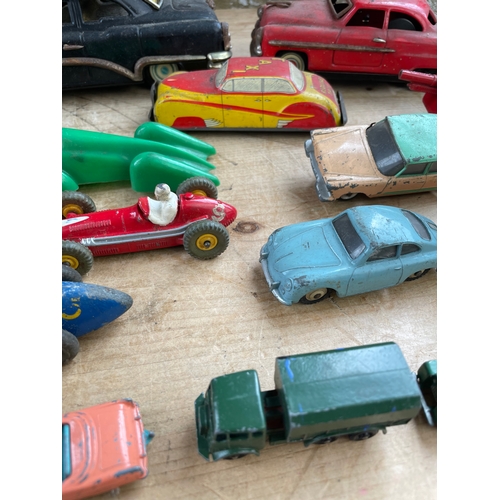 31 - Collection Of Toy Cars. Japanese Tin Plate, Dinky & Lesney etc.