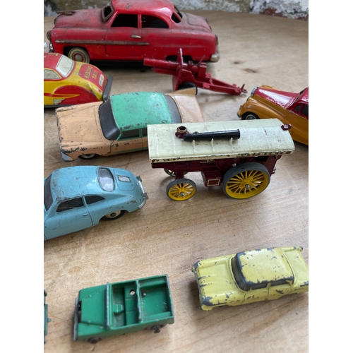 31 - Collection Of Toy Cars. Japanese Tin Plate, Dinky & Lesney etc.