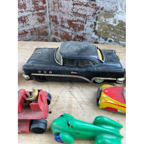 31 - Collection Of Toy Cars. Japanese Tin Plate, Dinky & Lesney etc.