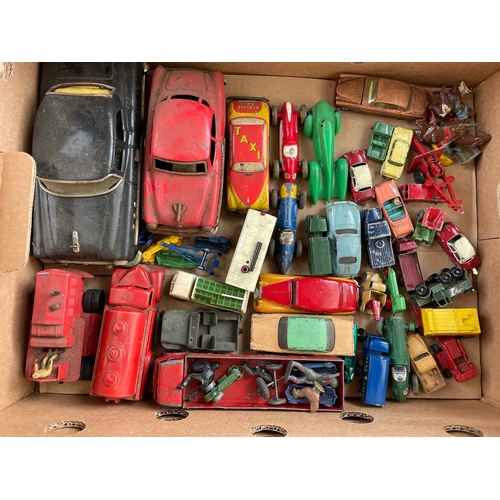 31 - Collection Of Toy Cars. Japanese Tin Plate, Dinky & Lesney etc.