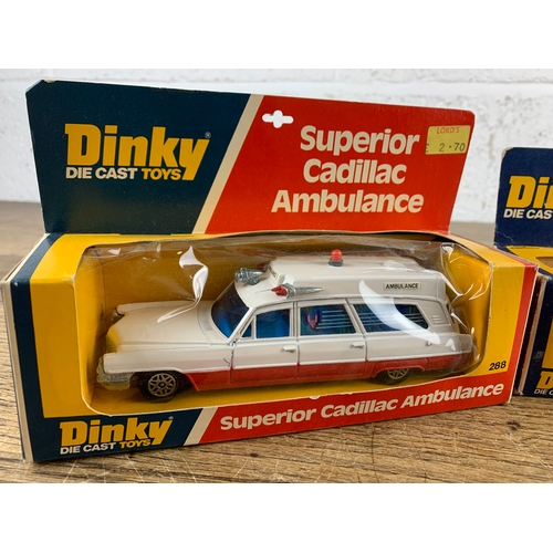 15 - Two Dinky Die Cast Toys - Super Cadillac Ambulance and Austin Princess 2200HL Saloon