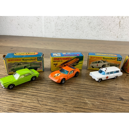 20 - Six Boxed Matchbox Superfast Cars