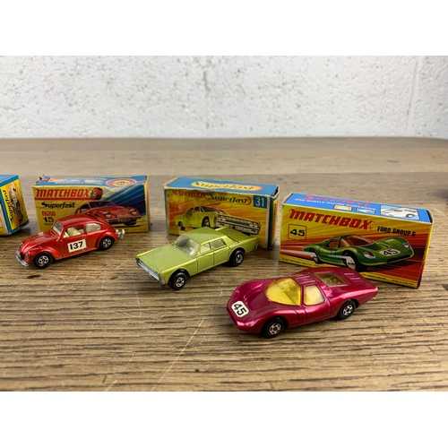 20 - Six Boxed Matchbox Superfast Cars