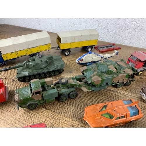 45 - Collection of Early Dinky Cars and Military Vehicles playworn inc. Matchbox Garage