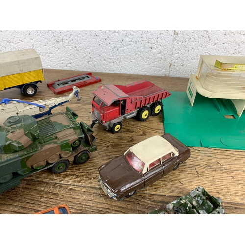 45 - Collection of Early Dinky Cars and Military Vehicles playworn inc. Matchbox Garage