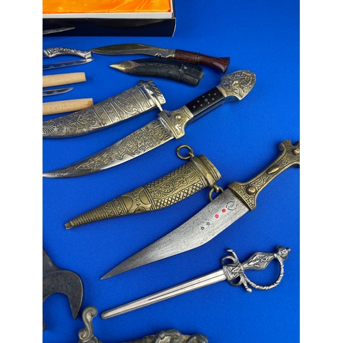 44 - Collection Of Letter Openers, Daggers & Miniature Swords.