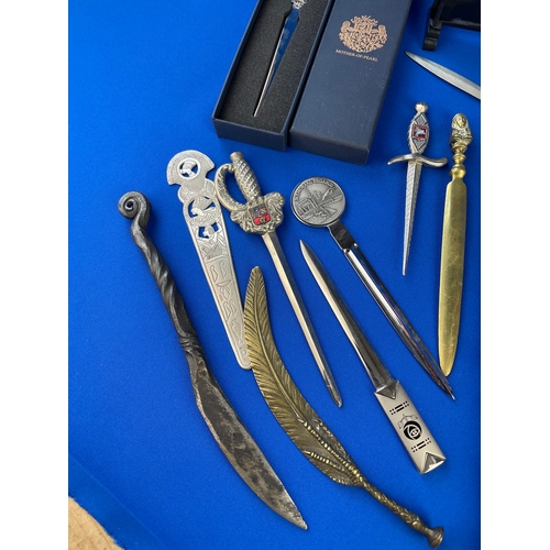 44 - Collection Of Letter Openers, Daggers & Miniature Swords.