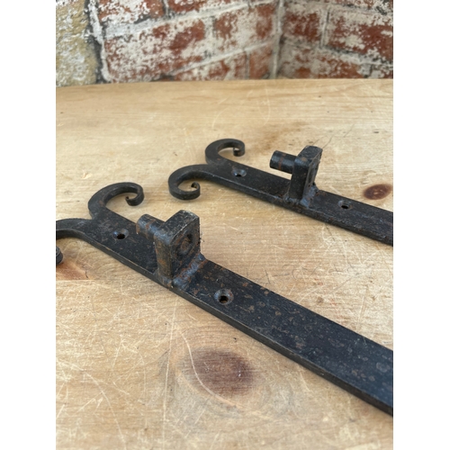 124 - Pair Of Wrought Iron Fixings