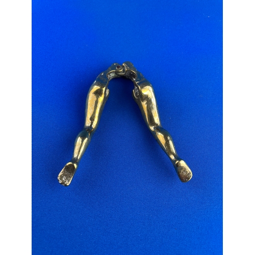 127 - Vintage Brass Nut Cracker In The Form Of Naked Ladies Legs