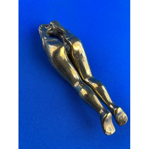 127 - Vintage Brass Nut Cracker In The Form Of Naked Ladies Legs