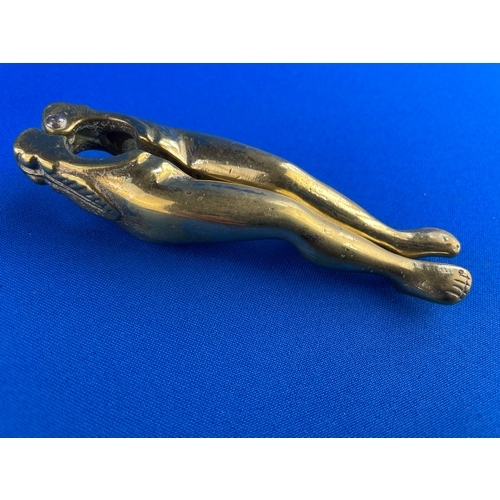 127 - Vintage Brass Nut Cracker In The Form Of Naked Ladies Legs