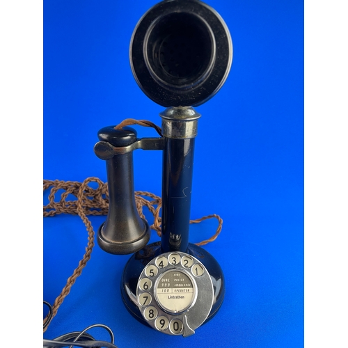 50 - 1930s GPO Bakelite Candlestick Telephone With Separate Ringer / Bell Box.