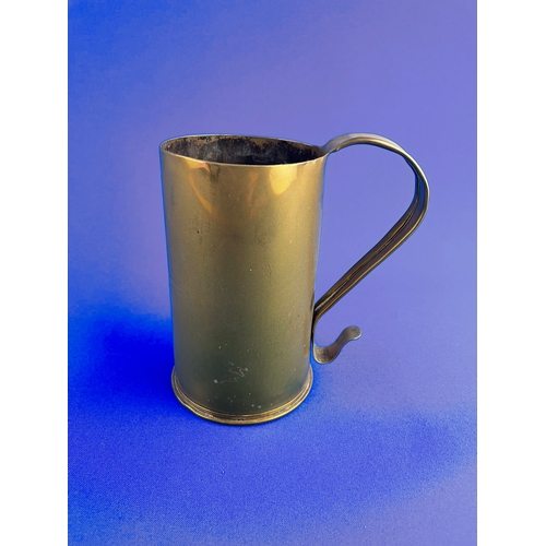 128 - Trench Art Tankard Fashioned From A Brass Artillery Shell Casing.