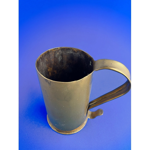 128 - Trench Art Tankard Fashioned From A Brass Artillery Shell Casing.