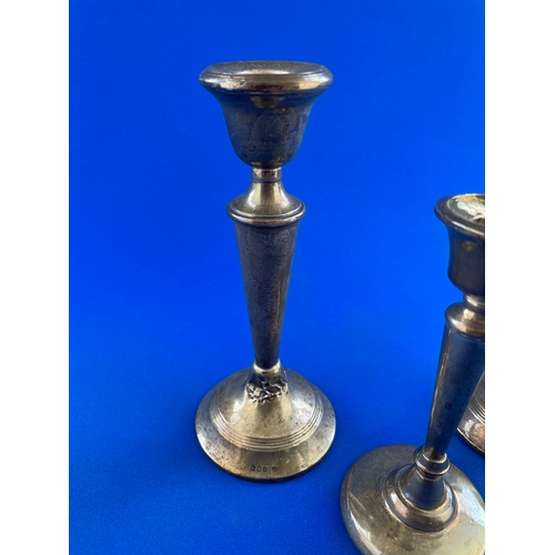 4 - Three Hallmarked Silver Candlesticks