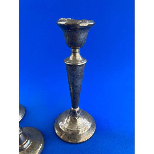 4 - Three Hallmarked Silver Candlesticks