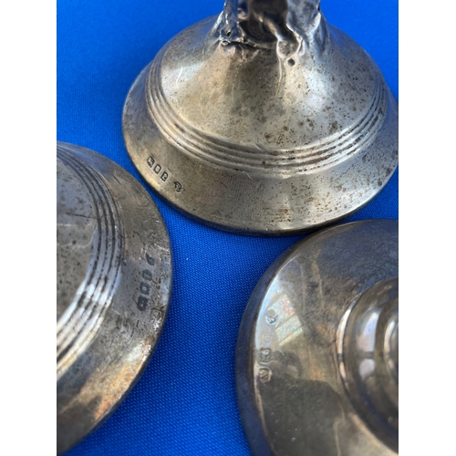 4 - Three Hallmarked Silver Candlesticks