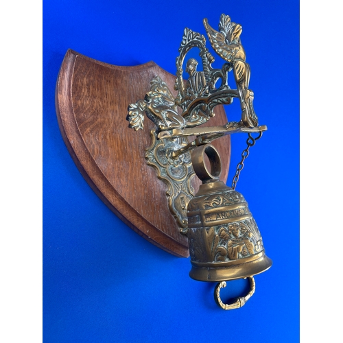 56 - Gothic Style Brass Mounted Porch Bell