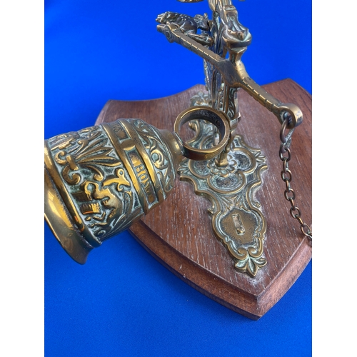 56 - Gothic Style Brass Mounted Porch Bell