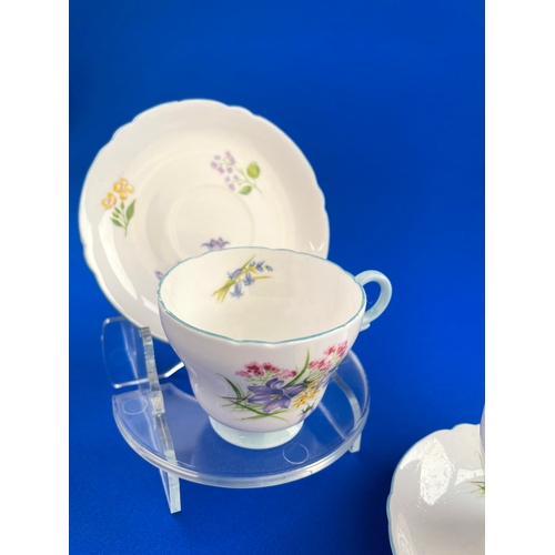 232 - Two Shelley Wild Flowers Tea Cups & Saucers