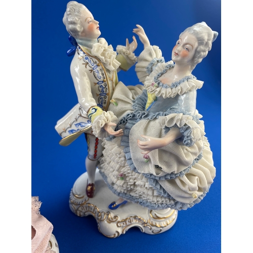 258 - Irish Dresden & Unterweissbach Figurines Both a/f