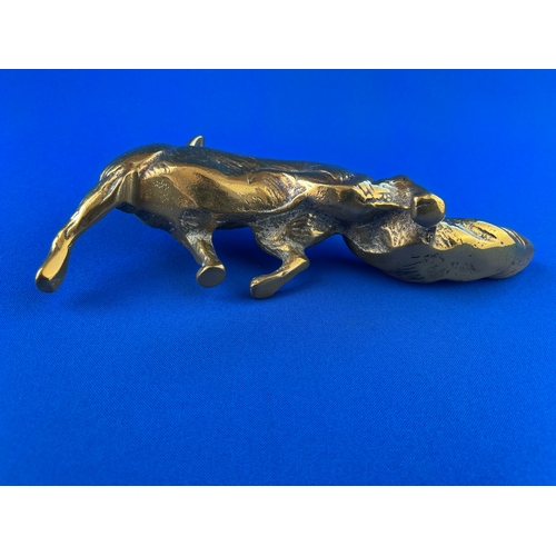 132 - Vintage Solid Brass Fox Figure