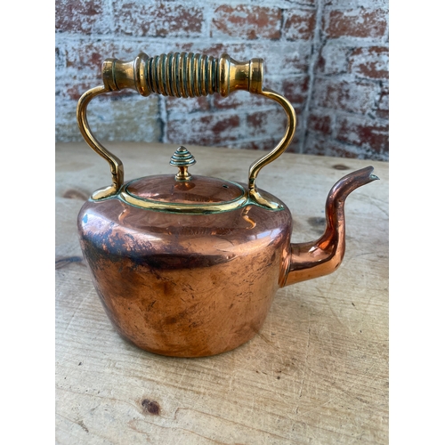 140 - Three Small Antique Copper Kettles