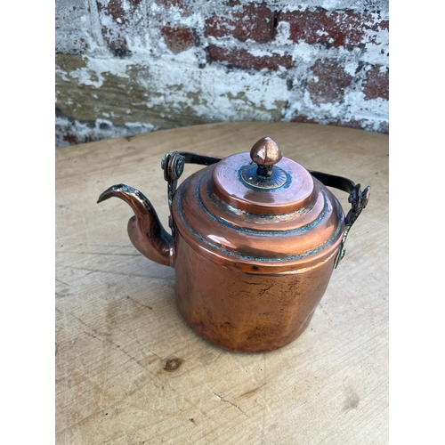 140 - Three Small Antique Copper Kettles