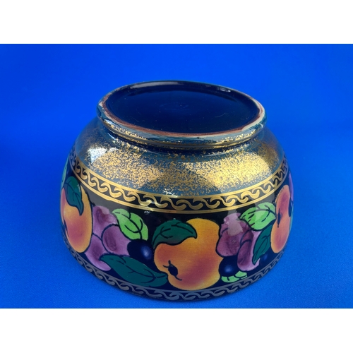 251 - Royal Stanley Jacobean Ware Fruit Bowl With Hand Decorated Fruits & Gilt Lustre Edging 8 Inch Diamet... 